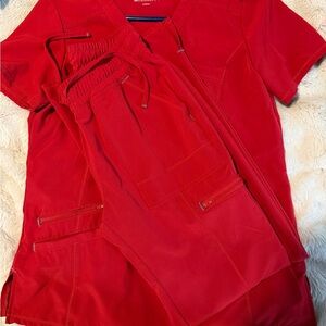 Red Scrub Set